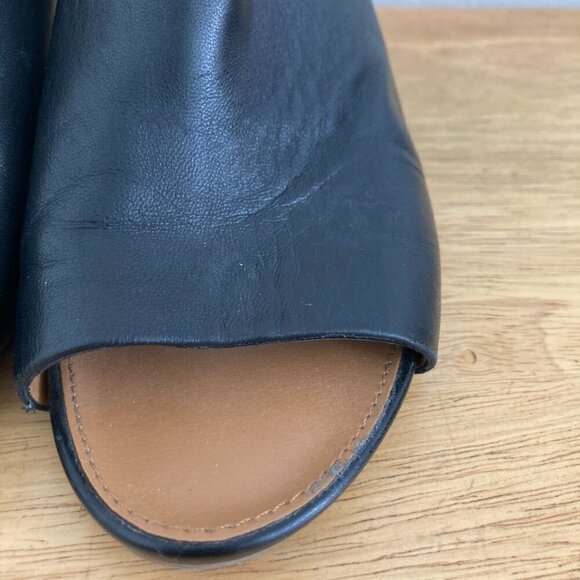 Franco Sarto Dublin Leather Wedge Sandals Heels Size 7.5 Slip On Open Toe - Picture 5 of 14